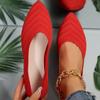 Dámské ploché boty se špičatou špičkou Jednobarevné Pletené slip-on boty Ležérní Prodyšné ploché boty Dámské ploché mokasíny Pohodlné dámské boty