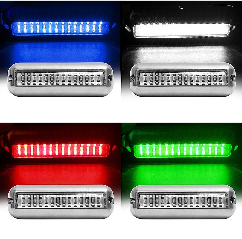 2PCS 42LED Yacht Underwater Lights Marine LED Boat Lights 12V for Cruise Ship Yachts Boats Sailboat Pontoon Transom Stern Light