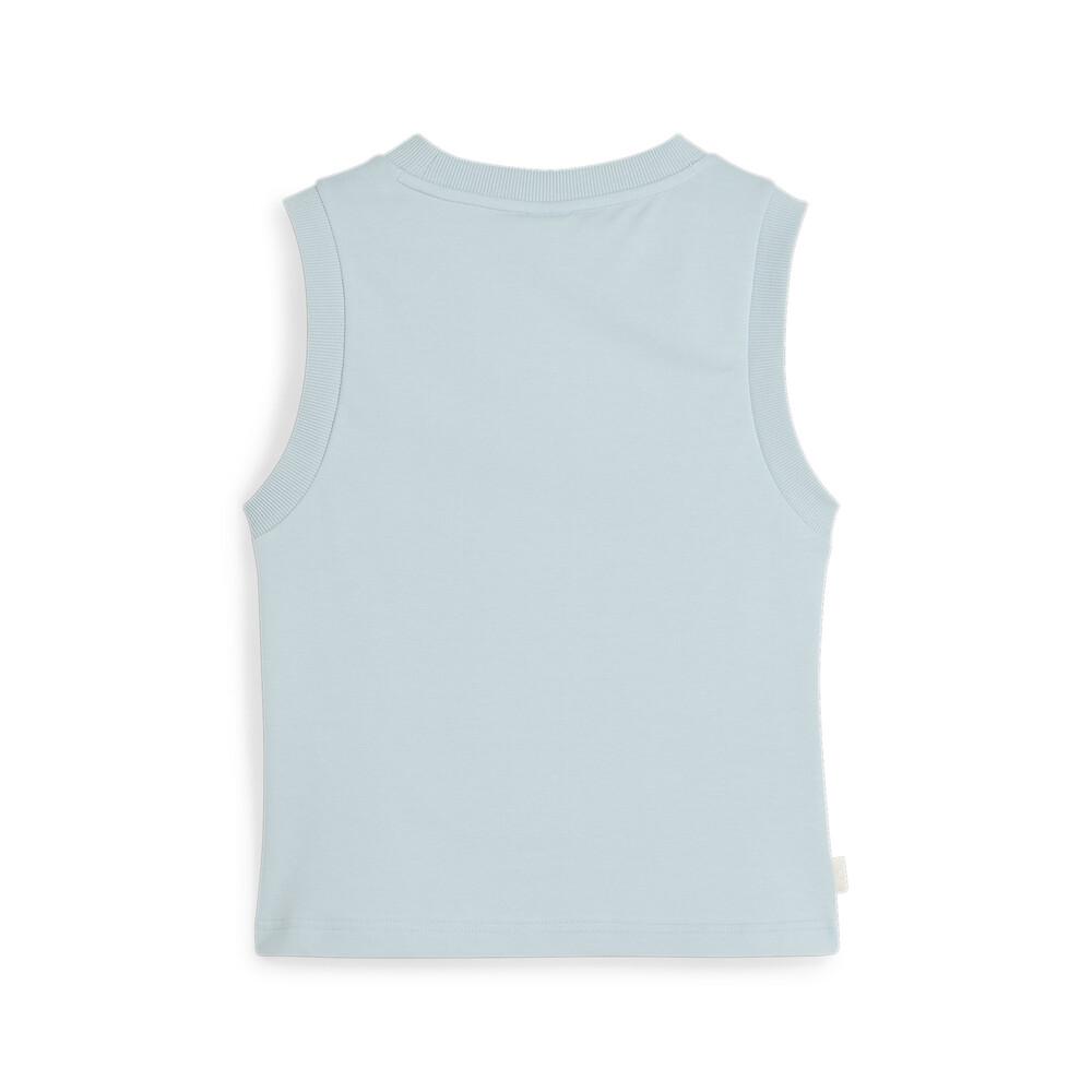 Puma Solid Color Casual Sports Ribbed Sleeveless Pullover Women Tops Light-Blue 624308-22