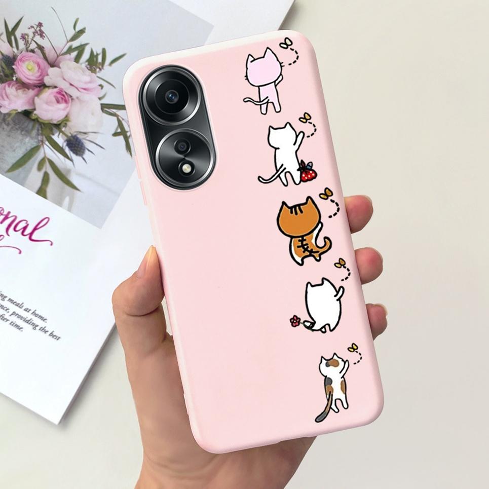 For Oppo A58 4G Back Cover Beauty Flower Girl Fashion Jelly Phone Case For Oppo A58 4G CPH2577 OppoA58 A 58 Coque Etui Soft TPU
