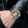 New Luxury Skeleton Automatic Mechanical Watch for Men Luminous Hands Stainless Steel Strap Retro Business Watches