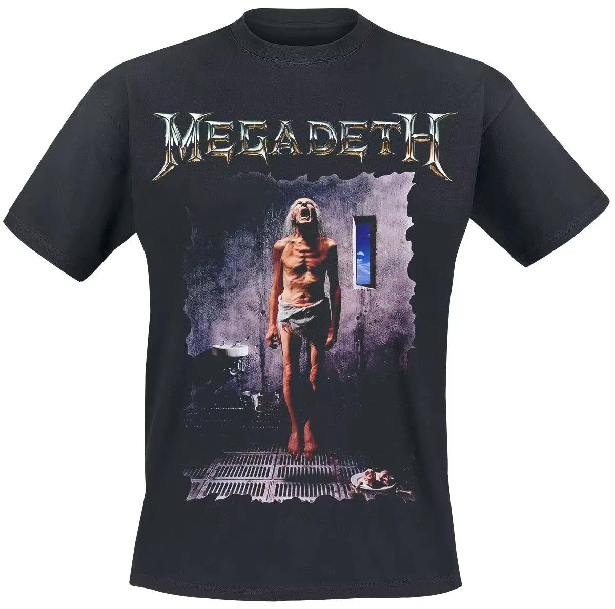 Megadeth Countdown To Extinction Asylum Logo Print Cotton Vintage TShirt Thrash Metal Streetwear Unisex Crew Neck Popular Tee 2XL