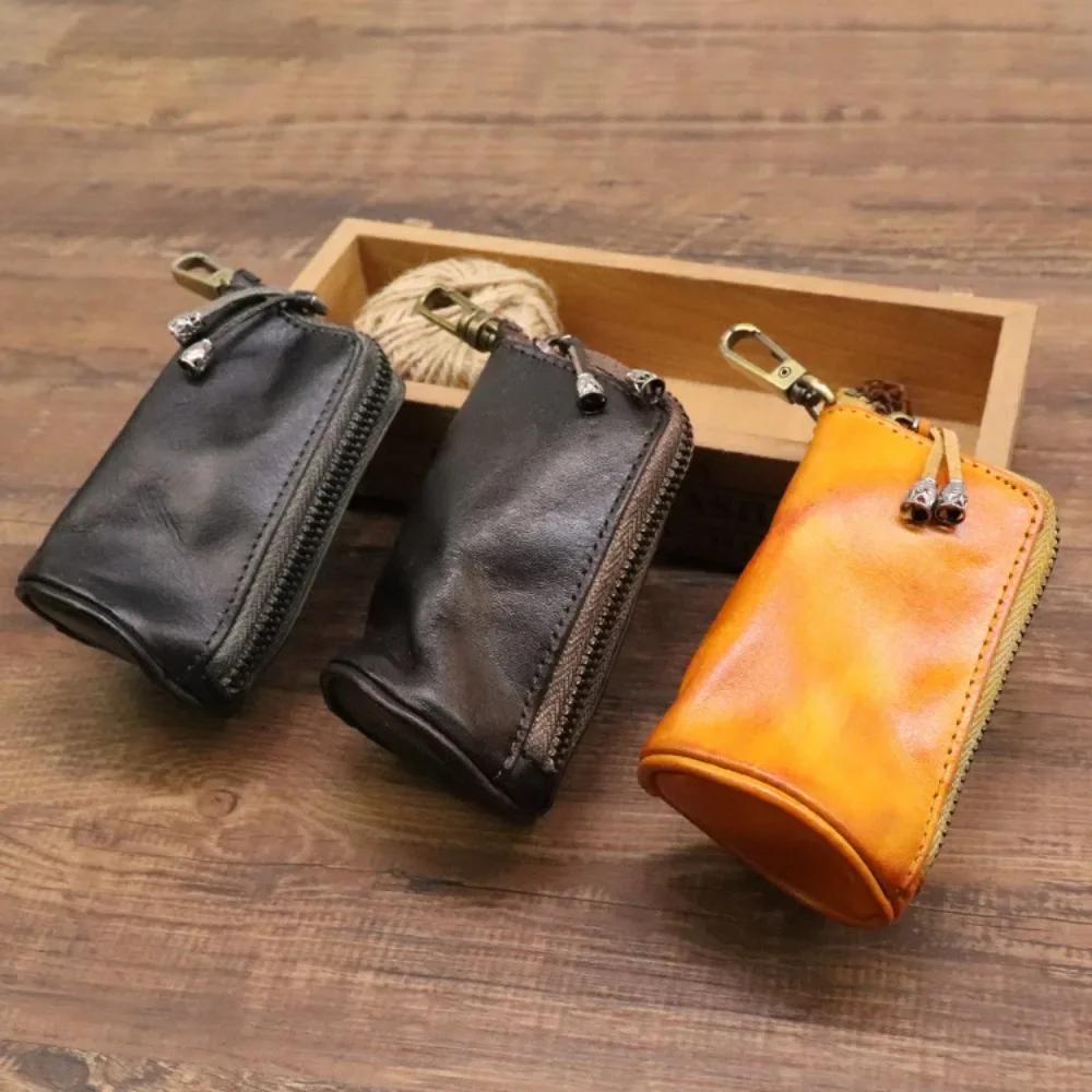 Nuovo Arrivo Uomo Vera Pelle Portachiavi Portachiavi Moda Cerniera Borsa Portaoggetti Domestica Doppio Portachiavi Borsa per Auto per Uomo