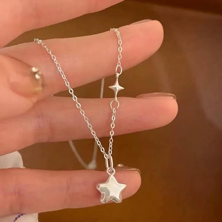 Shiny Star Necklace: Japanese & Korean Style Clavicle Chain for Women