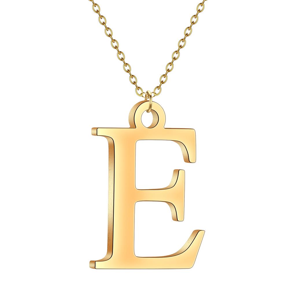 Kinitial A-Z English Alphabet Letter Pendants Necklaces For Women Metal Jewelry Simple Initial Chain Choker Collares