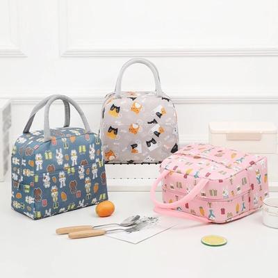 Cartoon Niedlich Tragbar Tragetasche Lunchbox Bento Box Tiermuster Lunchtasche Isoliert Lebensmitteltasche Lunchbox Tasche Picknicktasche