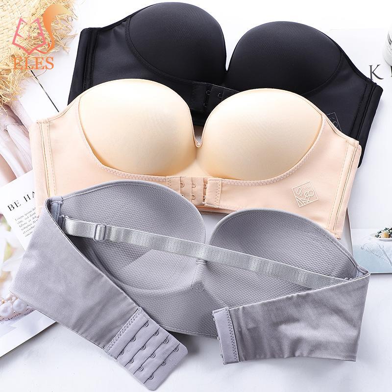 Strapless Front Buckle Lift Bra for Women Strapless Wirefree Push Up Non Slip Invisible Bra