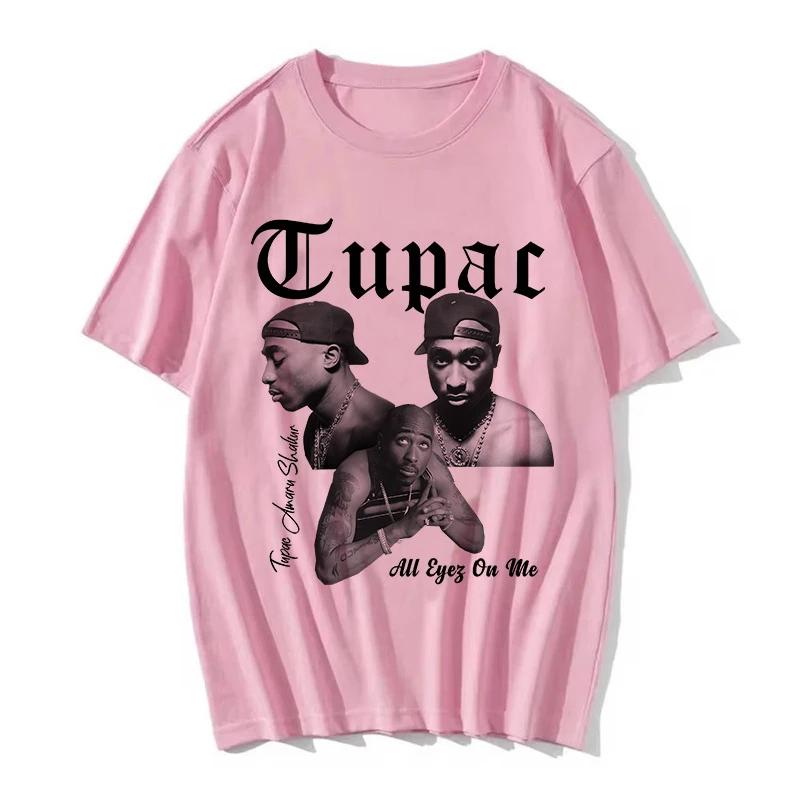 

Fashion T-shirt Rapper Tupac Top Hip Hop Street Wear Short Sleeve T Shirt Men s and Women s Tshirts Harajuku Oversize Clothing S