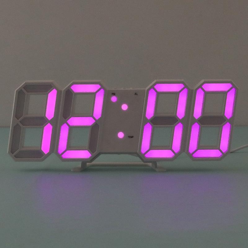3D Digital Alarm Clock USB Plugged In Student Electronic Alarm Clock Multifunctional Night Light Clock Home Decoration Ornament