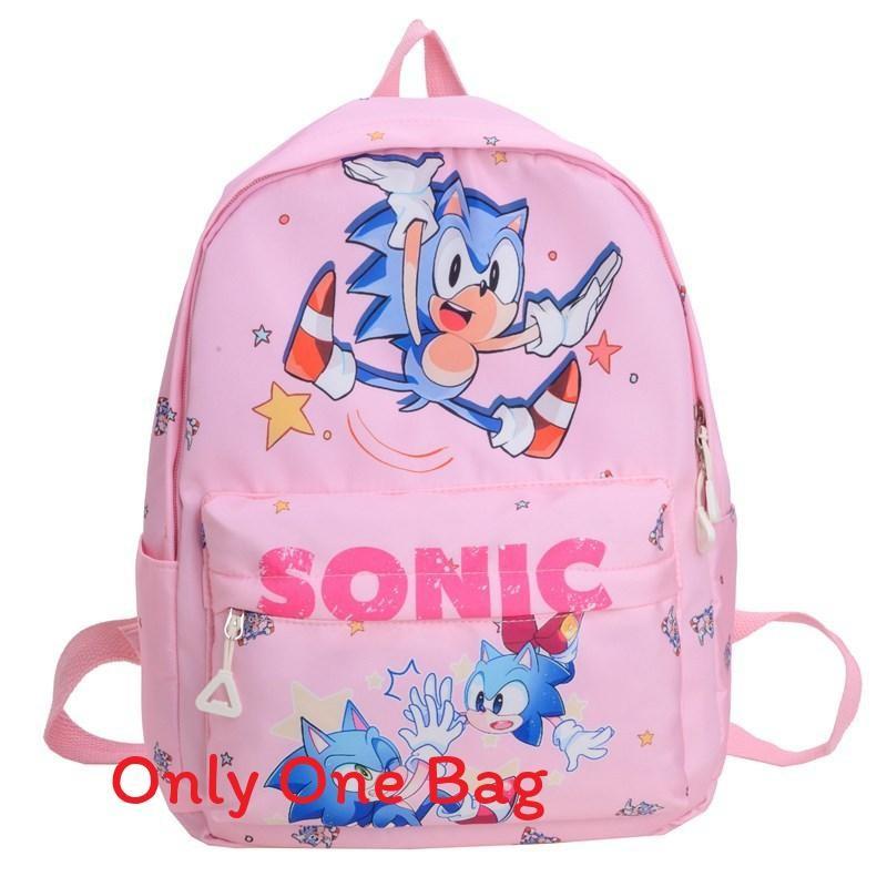Sonic Cartoon Letter Kids Lightweight Nylon Backpack For Daycare And Travel