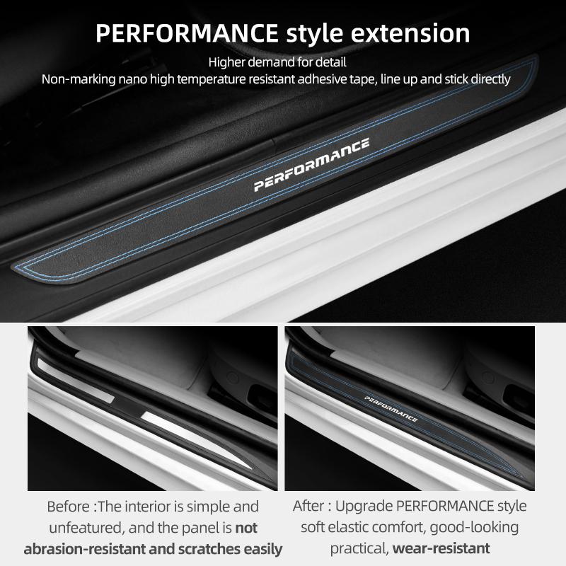 For BMW E90 2005-2012 Made of Alcantara Door Sill Trims Strip Threshold Protect Sticker Car Interior Tuning Decor Accessories