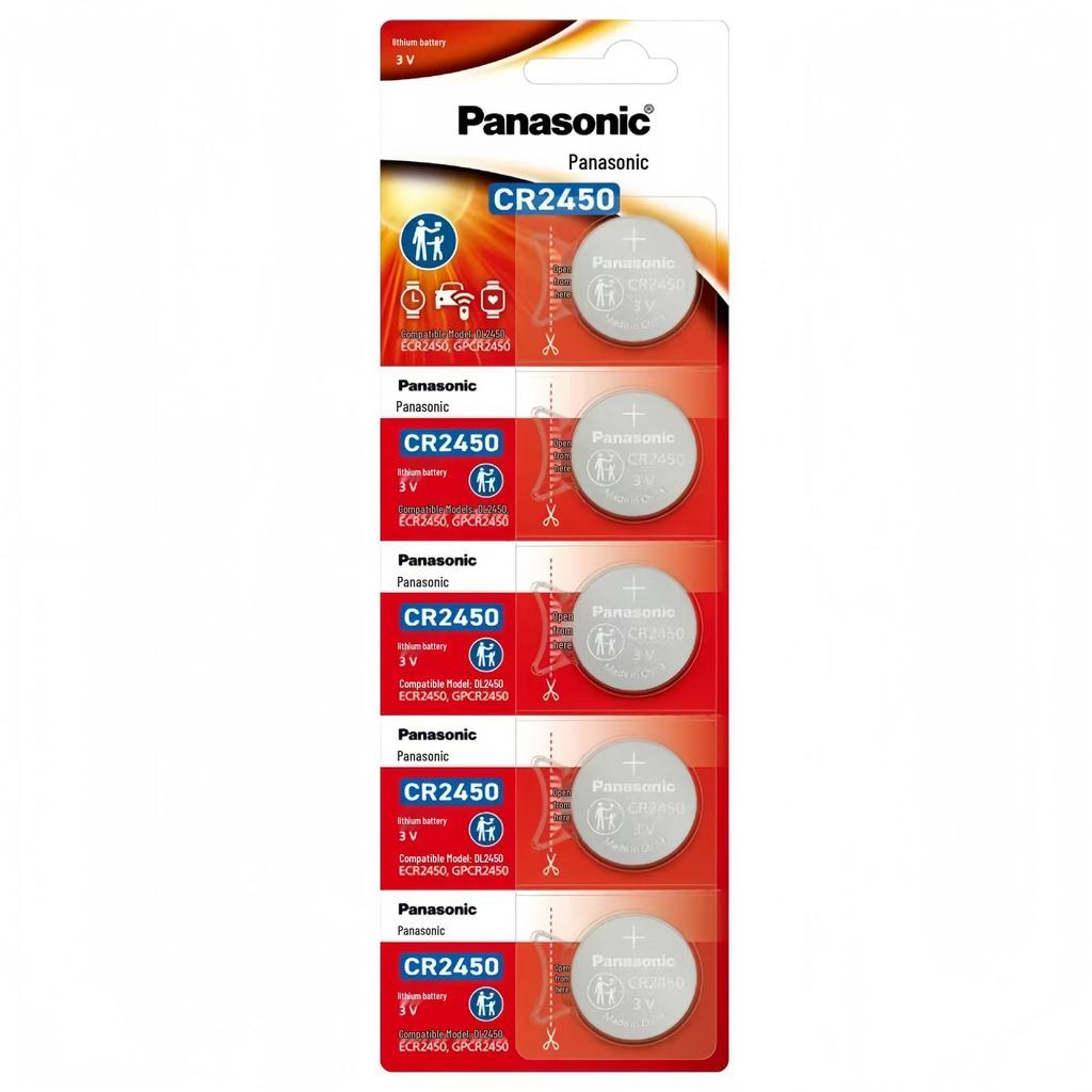 Panasonic CR2450 3V Lithium Battery for Bluetooth Devices & BMW Remotes