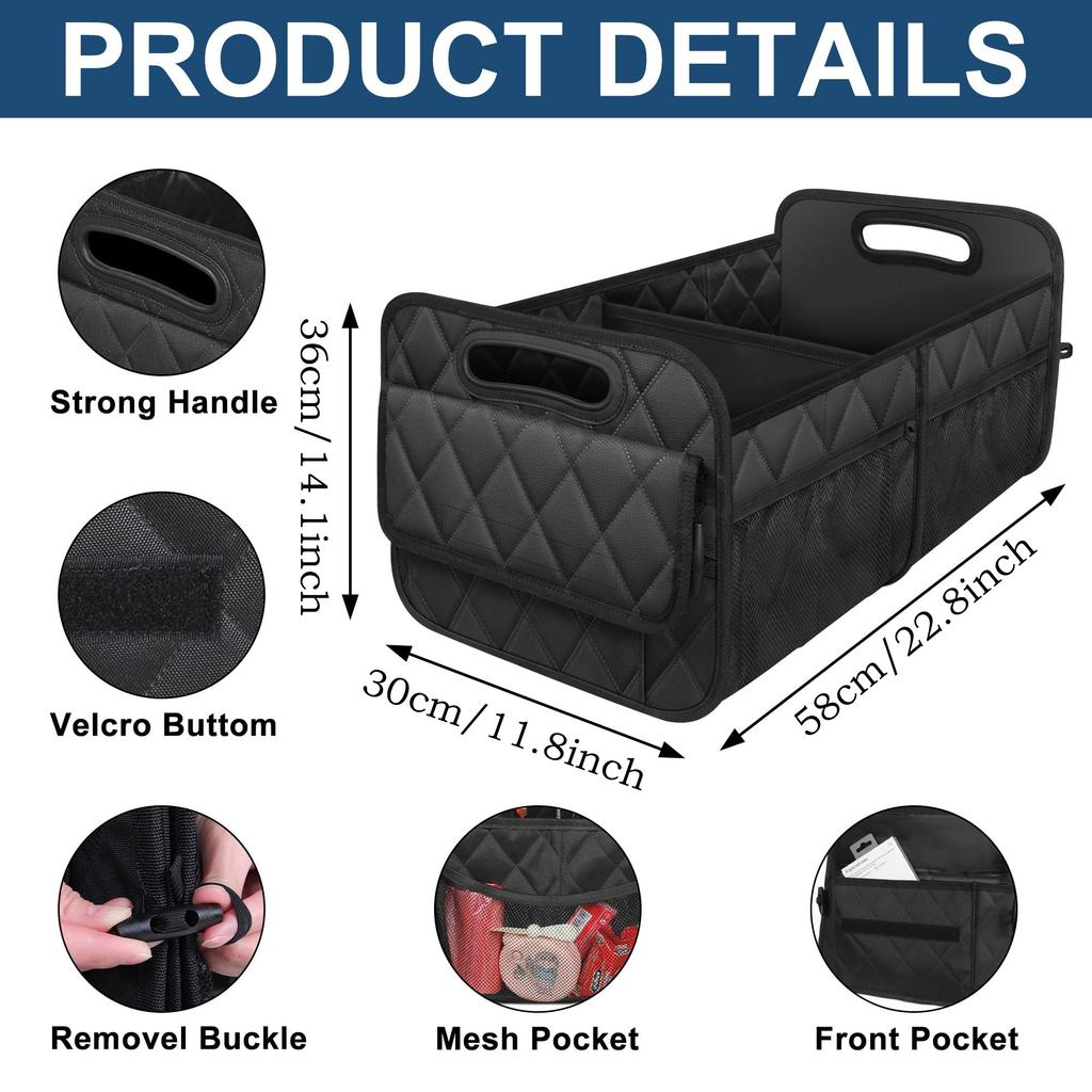 Car Trunk Organizer for SUV, Car Organizers and Storage with 6 Pocket, Car Accessories Waterproof Polyester Trunk Organizer
