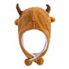 Unisex Funny Bulls Head 3D Animal Style Decorative Hat Winter Cap For Men Women Plush Fur Lovely Family Hat
