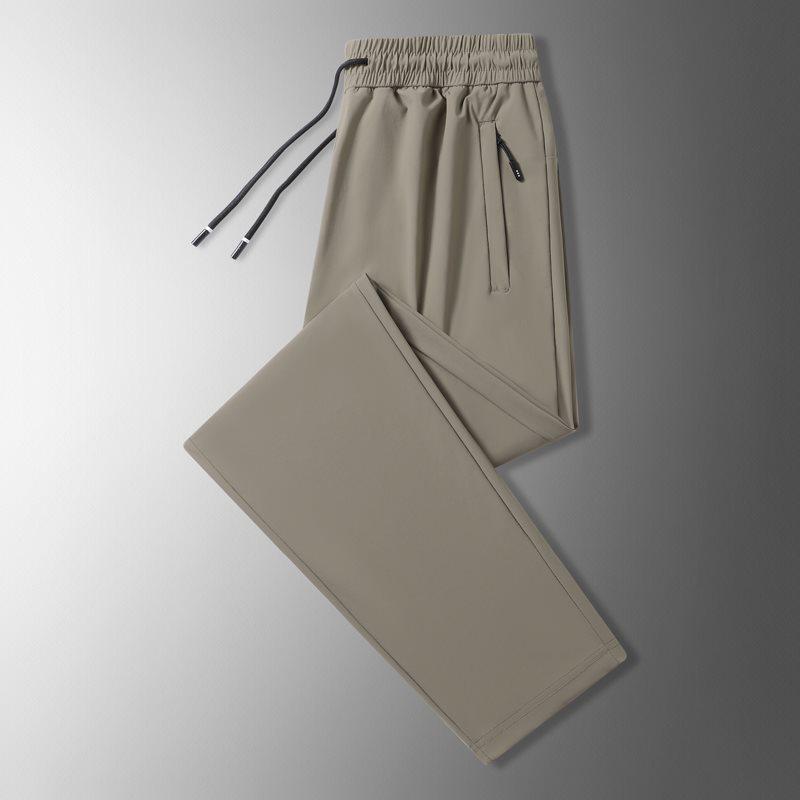 Men's Summer Ice Silk Quick-Dry Elastic Tapered Pants - Lightweight, Versatile, Casual Sportswear