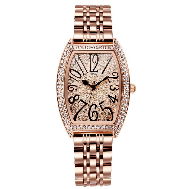 Vintage Quartz Ladies Watch With Steel Band And Water Resistance For Casual Wear