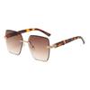 New Frameless Trimmed Sun Glasses  Fashion Trend Personality Large Frame Instagram Style Sunglasses  Feminino