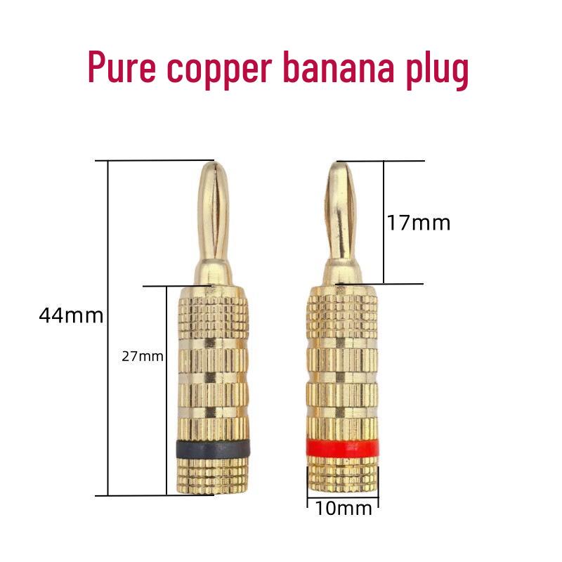 4MM Gold-Plated Pure Copper Banana Plug Speaker Audio Cable Connector