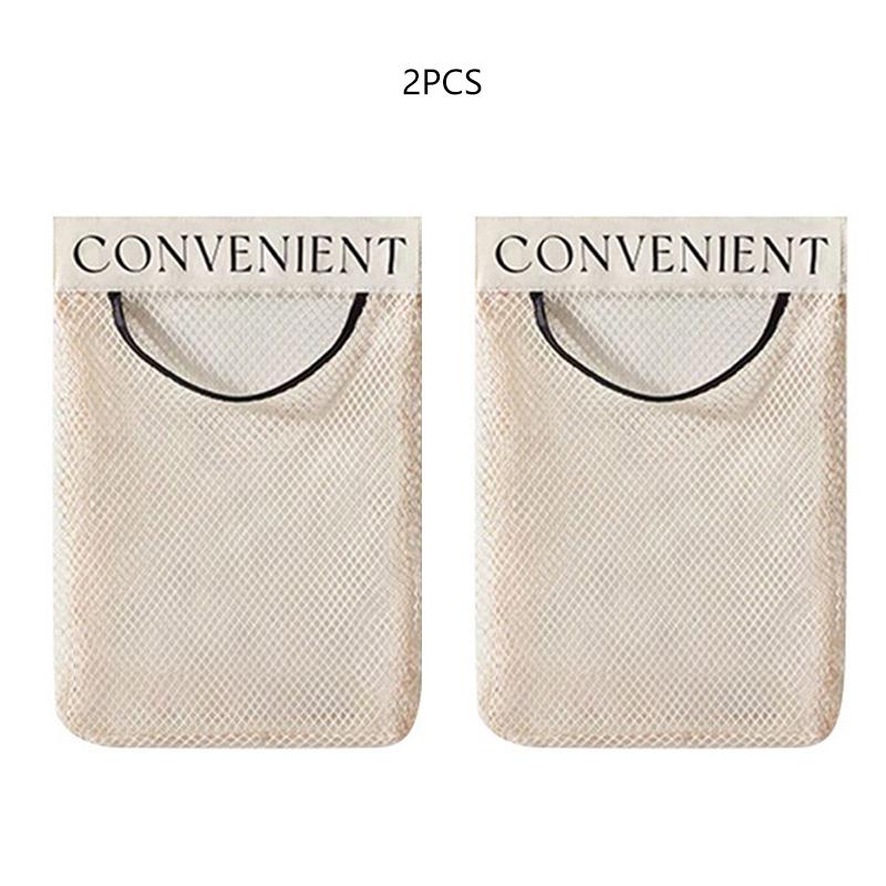 

2Pcs Mesh Storage Bag Garbage Bag Holder Dispenser Sundries Bag Net Storage Kitchen Small Object Organizer