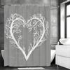Love tree shower curtain, bathroom decoration shower curtain, waterproof shower curtain with hooks