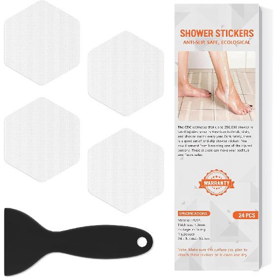 Non Slip Bathtub Stickers, Shower Stickers for Safety Bathroom Tubs, Bathtub Non Slip Stickers and Adhesive Decals Scraper for Bath Tub, Shower чистый