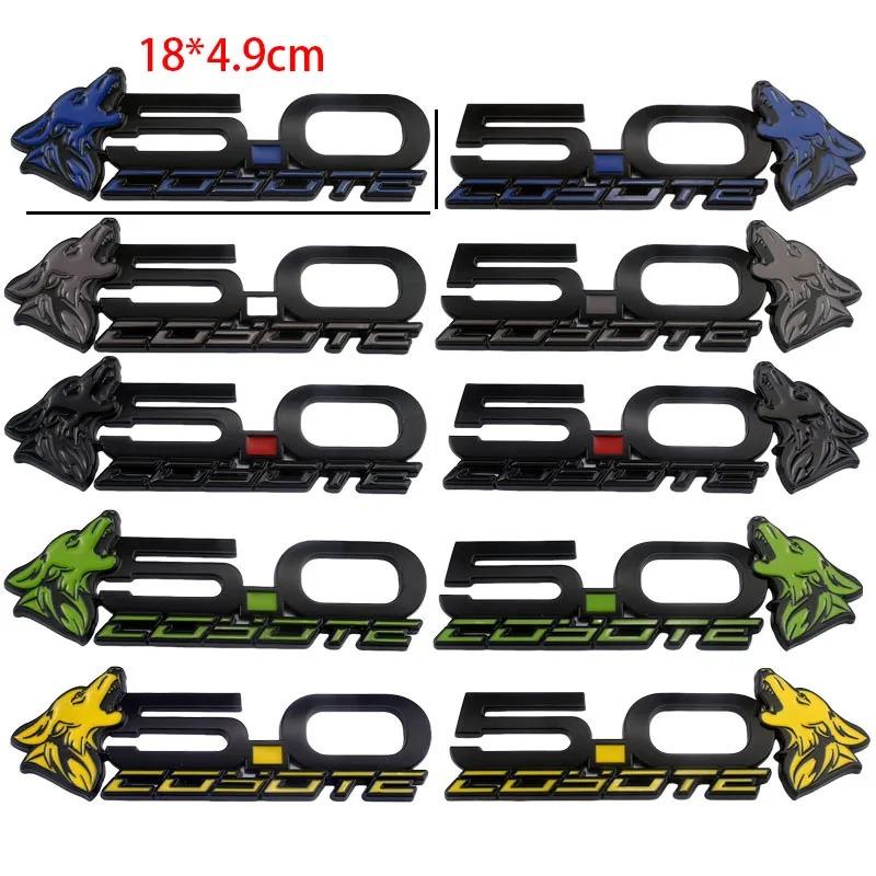 2Pcs New 3D Metal 5.0 Coyote Mach Logo Badge Emblem Decals Sticker For Mustang Dark Horse Shelby GT GT350 GT500 Accessories