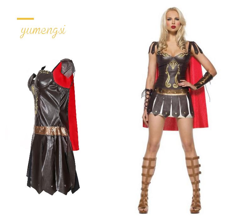 Costume da Guerriera Spartana Medievale da Donna - Outfit di Halloween da Gladiatrice Greca