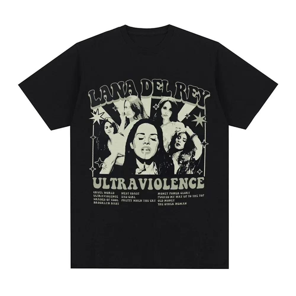 Singer Lana Del Rey T Shirt Ultraviolence Music Album Tshirt Unisex Wounisex Hip Hop Vintage Short Sleeve T Shirts Gothic Streetwear