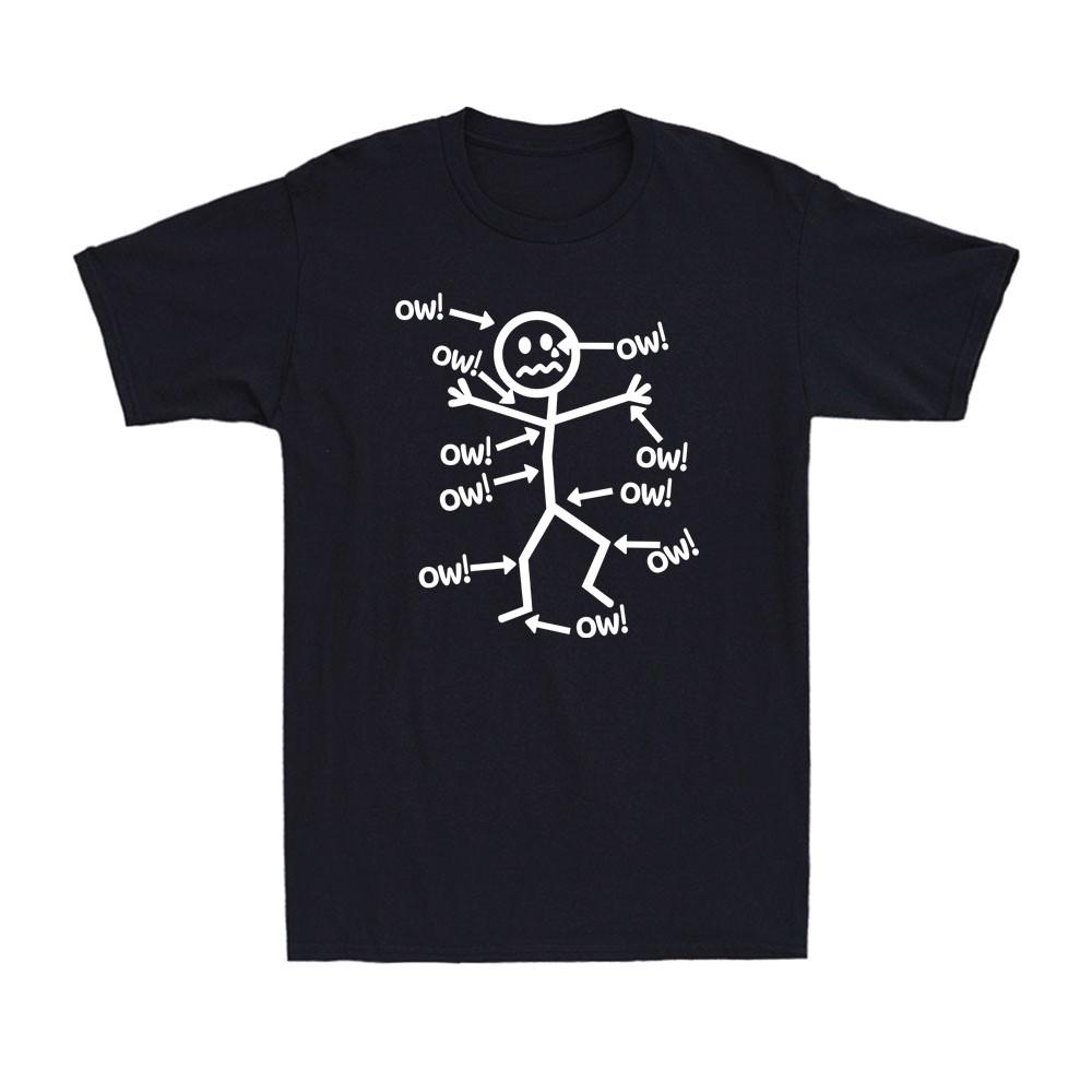 Ow Ow Ow Ow Ow Ow Ow Character Funny Matchstick Saying Gift Quote Men s T-Shirt Unisex T-Shirt XXXXL