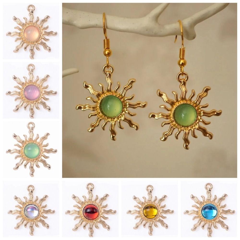 10 szt. DIY Rzemiosło Kamień Szlachetny Słońce Zawieszki Uroczy Kamień Szlachetny Wisiorek Akcesoria Jubilerskie Tworzenie Biżuterii