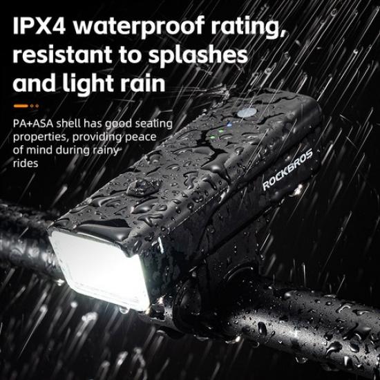 ROCKBROS LED Bike Light 360°Rotatable Bike Headlight Waterproof USB Rechargeable