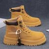 Light Luxury Trendy Brand Autumn and Winter Men's High-top Thick-soled Short Boots British Outdoor Tooling Men's Boots Live Broadcast Casual Mar