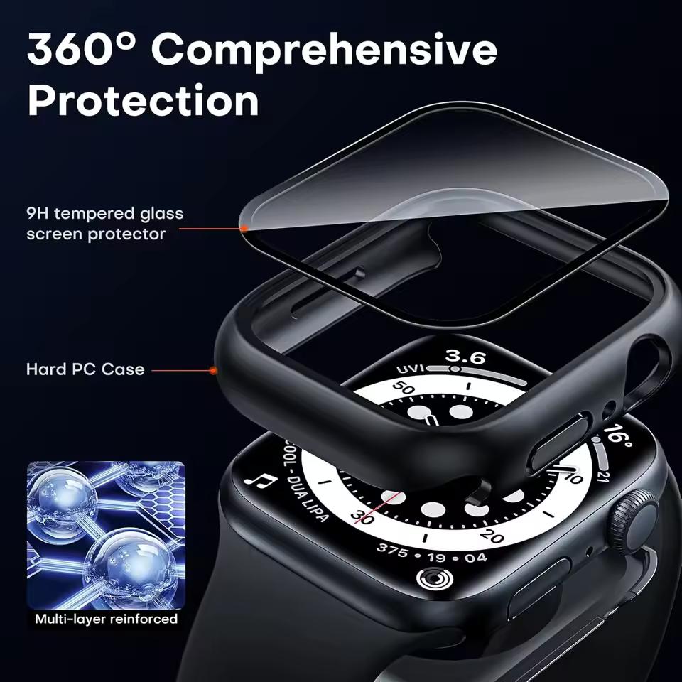 Glass+Cover For Apple Watch Ultra3 49mm Case 46mm 42mm 44mm 40mm 45mm 41mm 38mm Bumper Screen Protector Iwatch Series11 10 9 8 7 6 5 4 SE3 Accessories