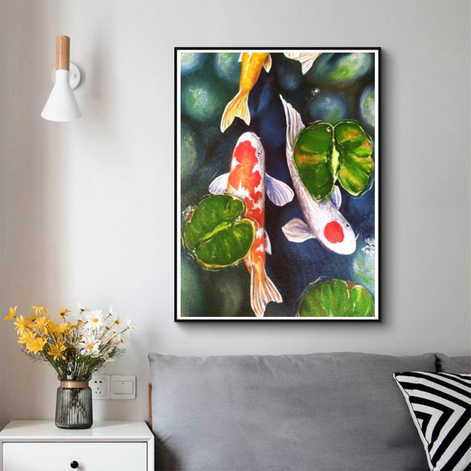 5D Diamond Painting Animal Fish Rhinestone Art Picture Cross Stitch Kit Full Diamond Embroidery Gift DIY Mosaic Home Decoration