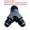 AN4 AN6 AN8 AN10 Y Adapter Block Male Thread Fuel Hose Fitting Adapter Tee Fluid Oil Pipe Air Line Joint Universal Aluminium