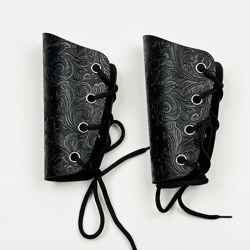 

Браслет в древнем стиле, вышивка на рукаве ханьфу, аксессуары для костюма «Летающая рыба» Цзиньивэй, черная горная броня, кожаная защита предплечья, мужской/женский Black Pteris Bracer 1 Pair One size