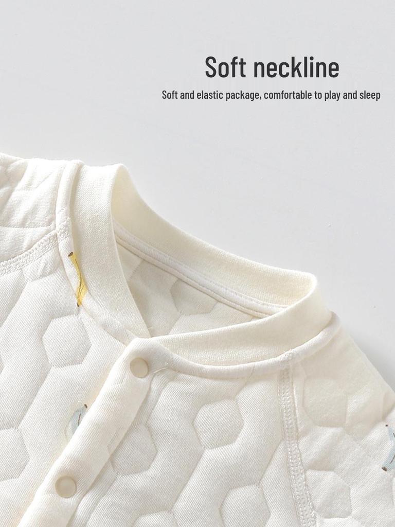 Class A Autumn/Winter Quilted Baby Romper: Warm, Closed Crotch Newborn Crawling & Harem Suit