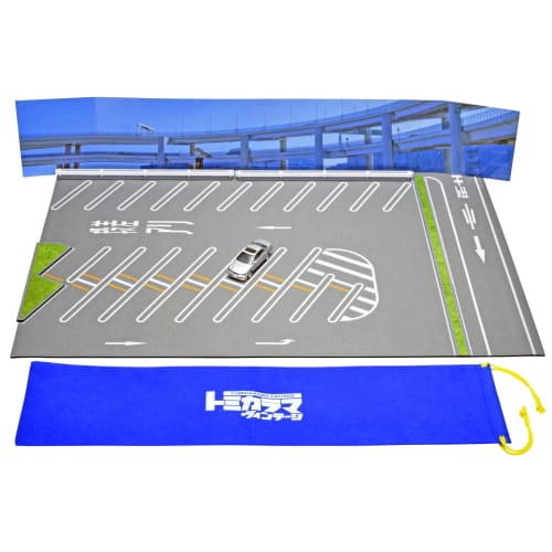 TOMYTEC Tomicarama Vintage 1/64 Scale 13a Daikoku Parking Area Mat B (Includes Toyota Chaser 2.5 Tourer V 1998 Model) Rubber Mat + ABS Resin and Acryl