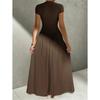 Europe, America 2026 summer new simple asymmetrical stand-up collar short-sleeved A-word casual dress women