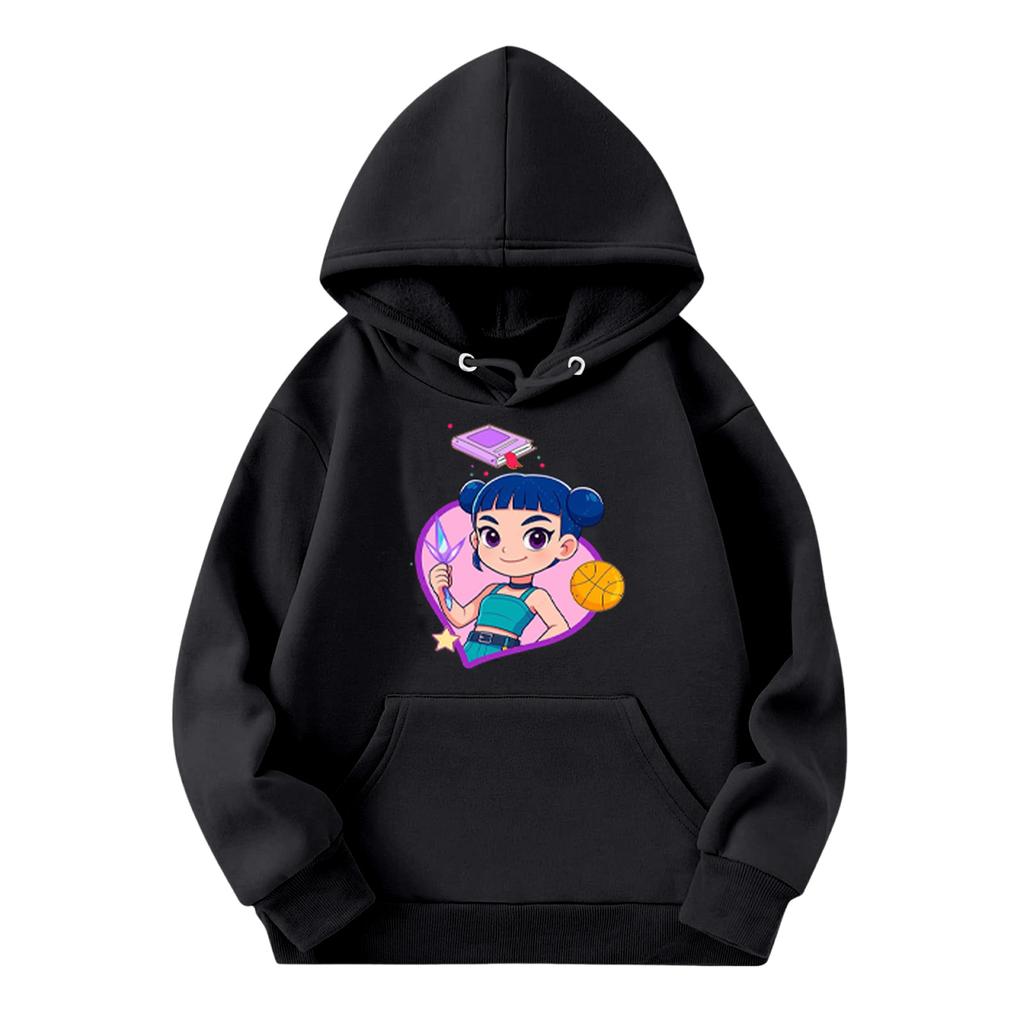 Child Fashion Lightweight Long Sleeve Pullover With Pockets  Print Hoodie