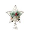 Glitter Christmas Tree Top Star Five-pointed Star Christmas Tree Ornaments  Christmas Decoration