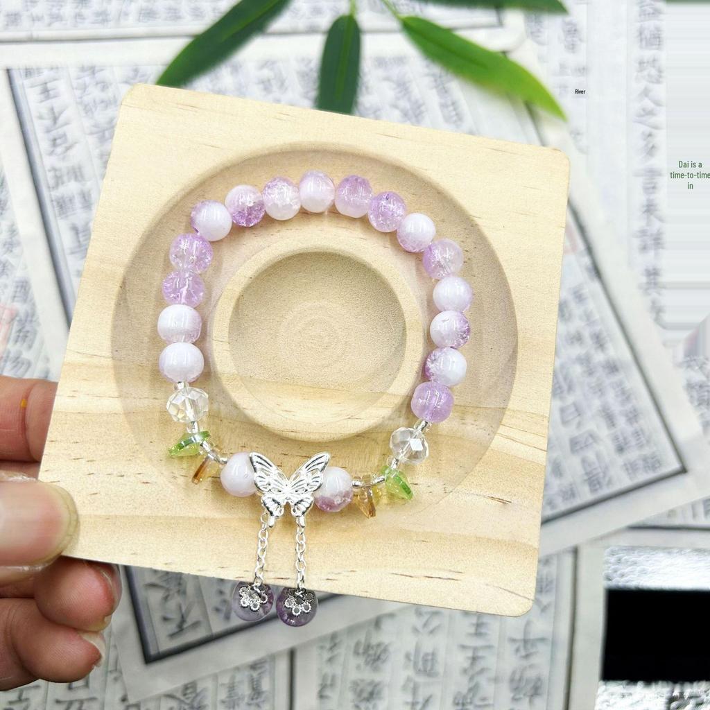 Gradient Crystal Butterfly Bracelet - Simple and Versatile Student Jewelry