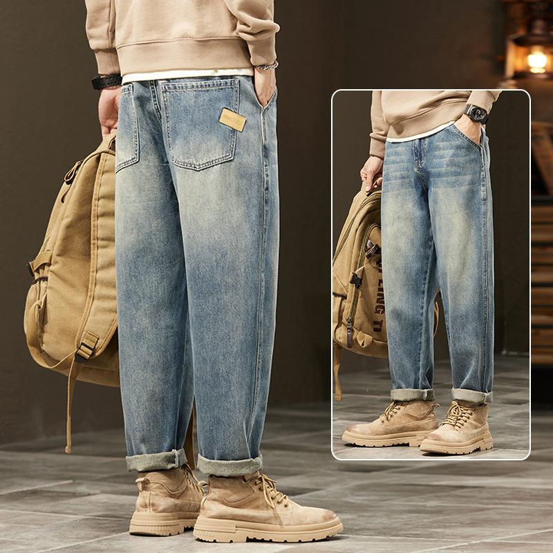 

Summer Micro-cone Straight Jeans for Men Loose Comfortable and Versatile Casual Teenager Trendy Retro Trousers Jeans for Man 42