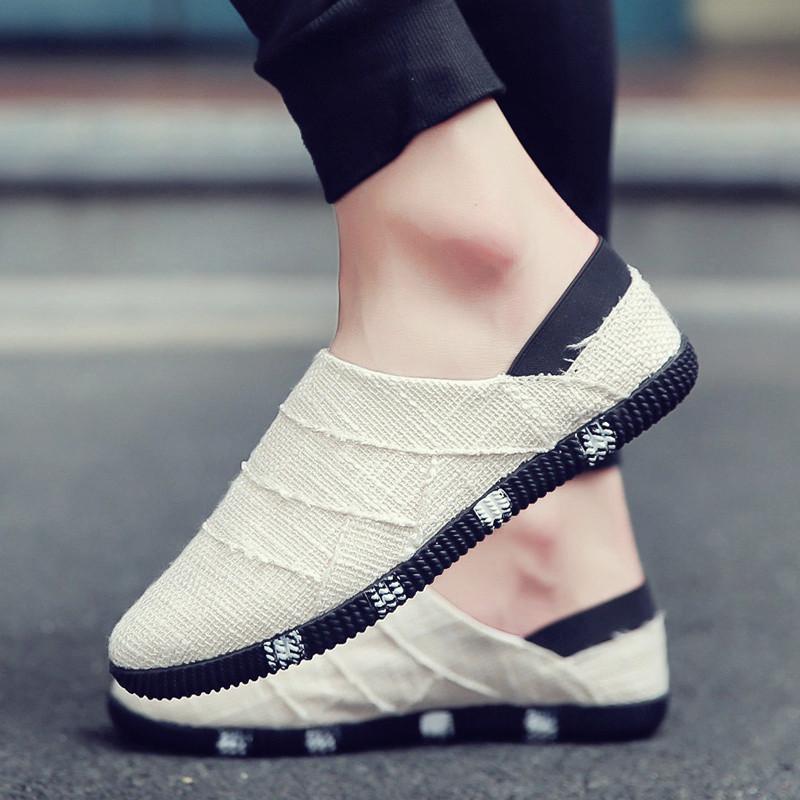 Moda Estiva Uomo Fondo Piatto Casual Escursionismo Outdoor Leggero Tela Traspirante Copriscarpe per Guidare Indossare Scarpe da Passeggio a Fondo Piatto