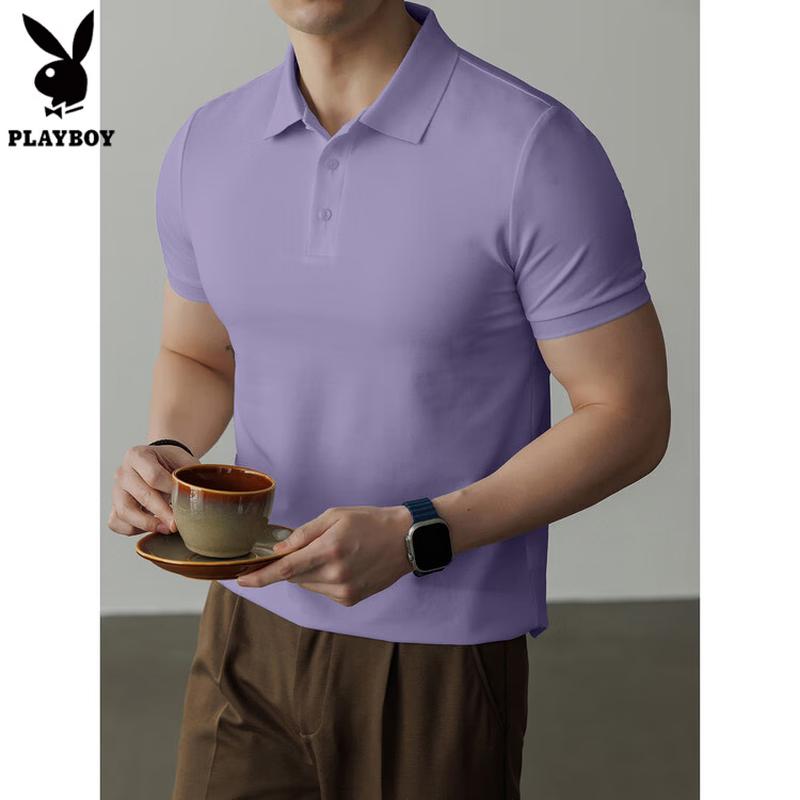 PLAYBOY Men s Old Money Style Short-Sleeve Polo Shirt XL