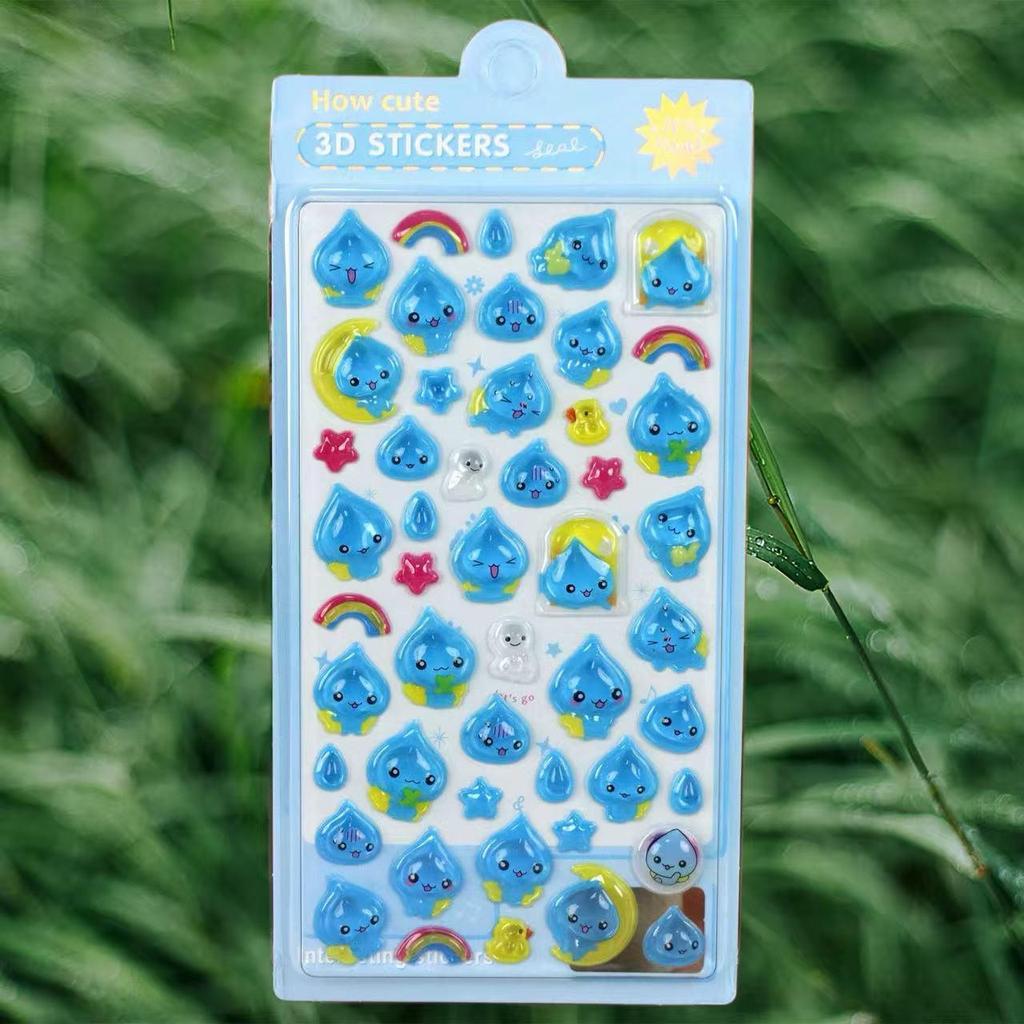 3D Japanese-Style Crystal Epoxy Cartoon Water Drop Sticker for Kids
