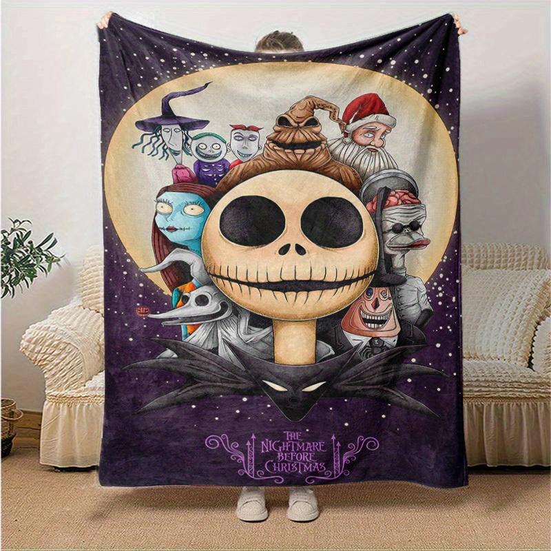 

1pc. Cute Nightmare Before Christmas Blanket, Cartoon Characters Throw Blanket, Soft Warm Blanket for Bed Couch Sofa, Perfect Gift for Family FriendsC 130x150cm