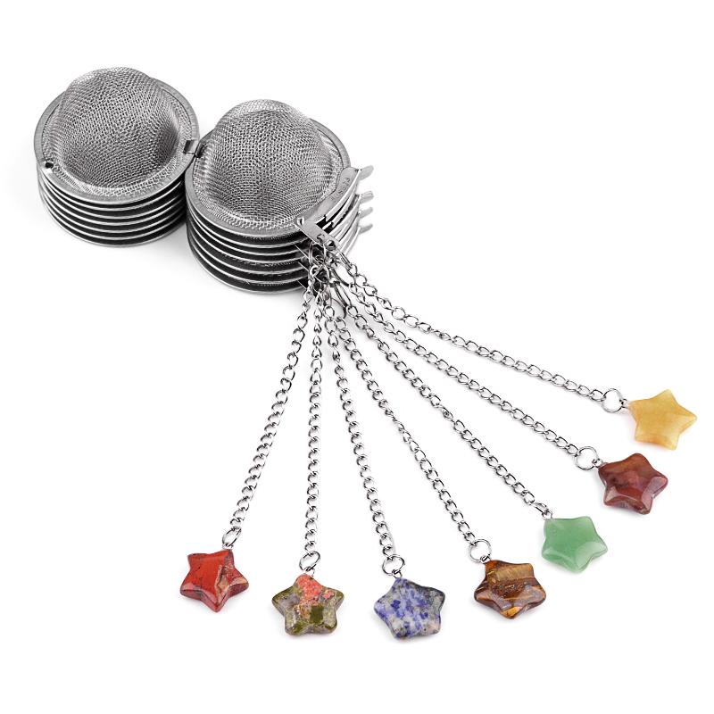 Tea Strainer Natural Stone Star-Shaped Stainless Steel Strainer For Making Tea Seasoning Bag Spice Box Accessory