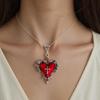 Stylish Gothic Red Heart Necklace Unique Thorn And Red Heart Necklace Charm For Women Seeking Individuality