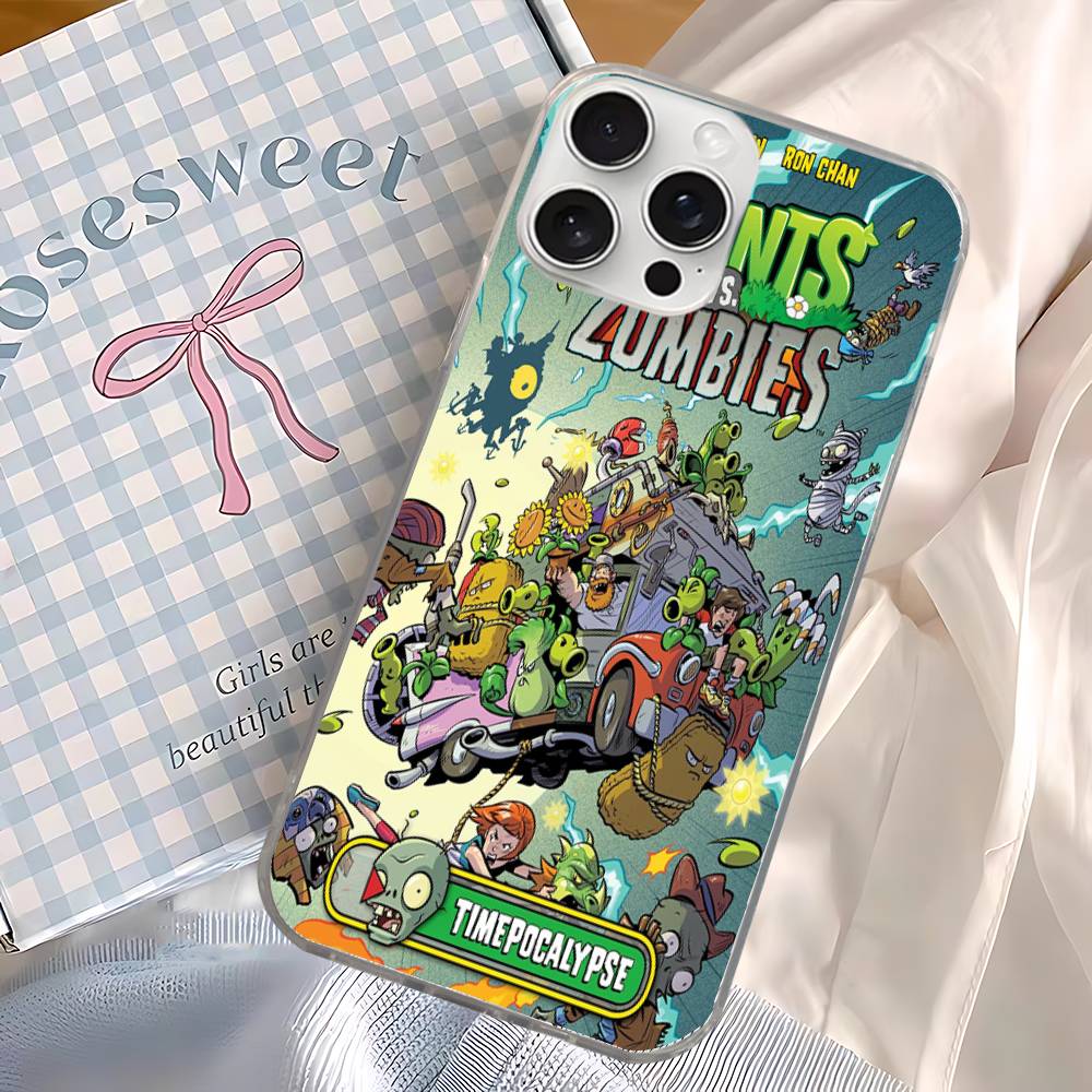 Plants Vs Game Z-Zombies Phone Case For IPhone 11 12 13 14 15 16 17 Plus Pro Max Satin Laser Glossy Cover